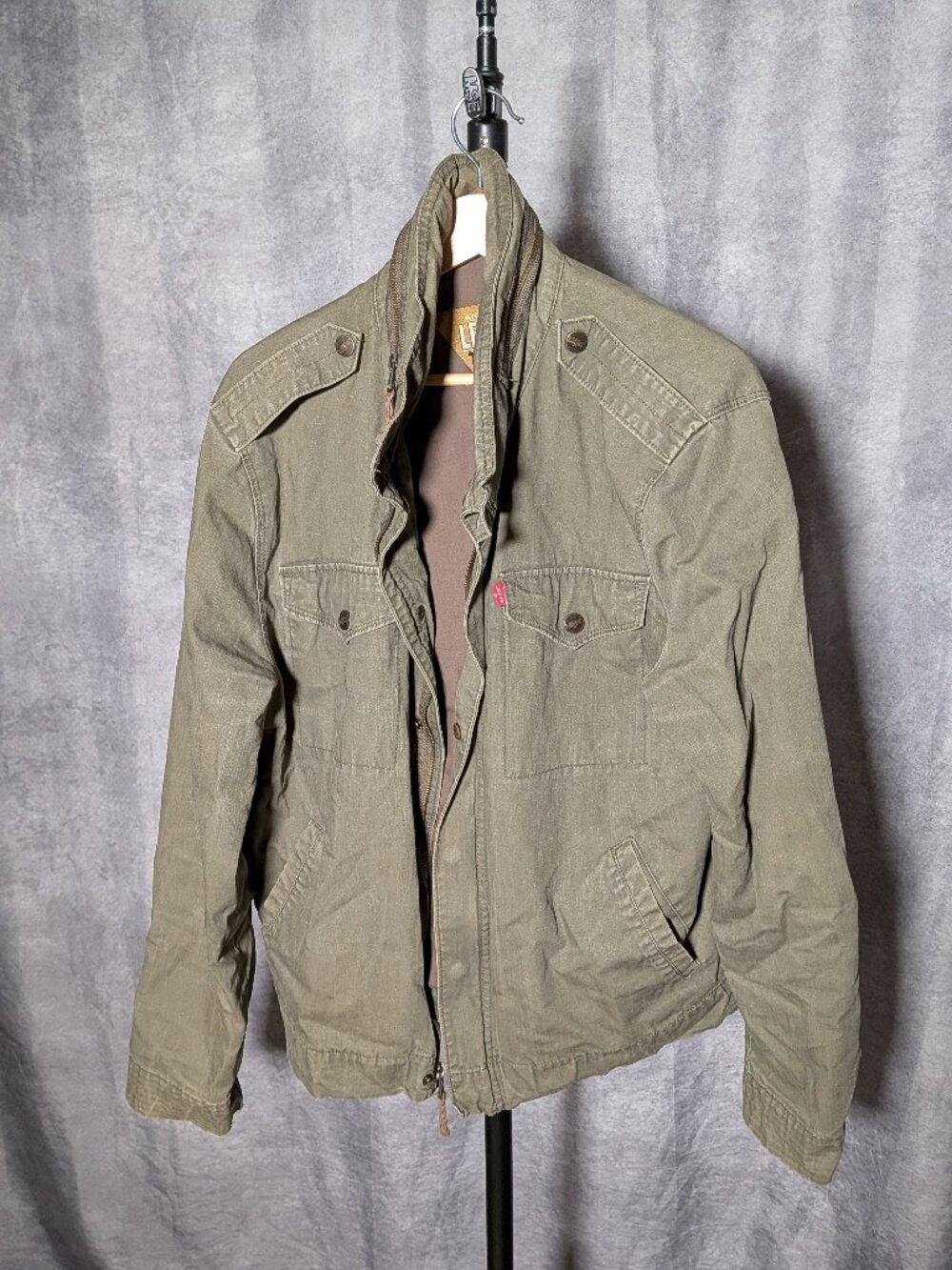 Levi's Men’s Cotton Canvas Military Field Jacket - Olive Green - Size Large